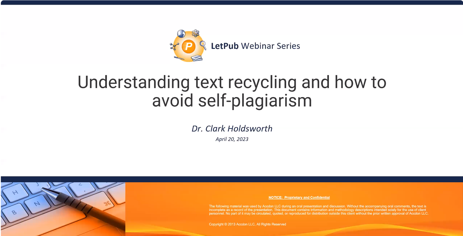 Understanding text recycling and how to avoid self-plagiarism